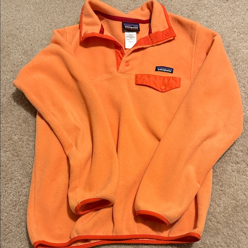 Patagonia Women's Orange Zip-Up Sweater